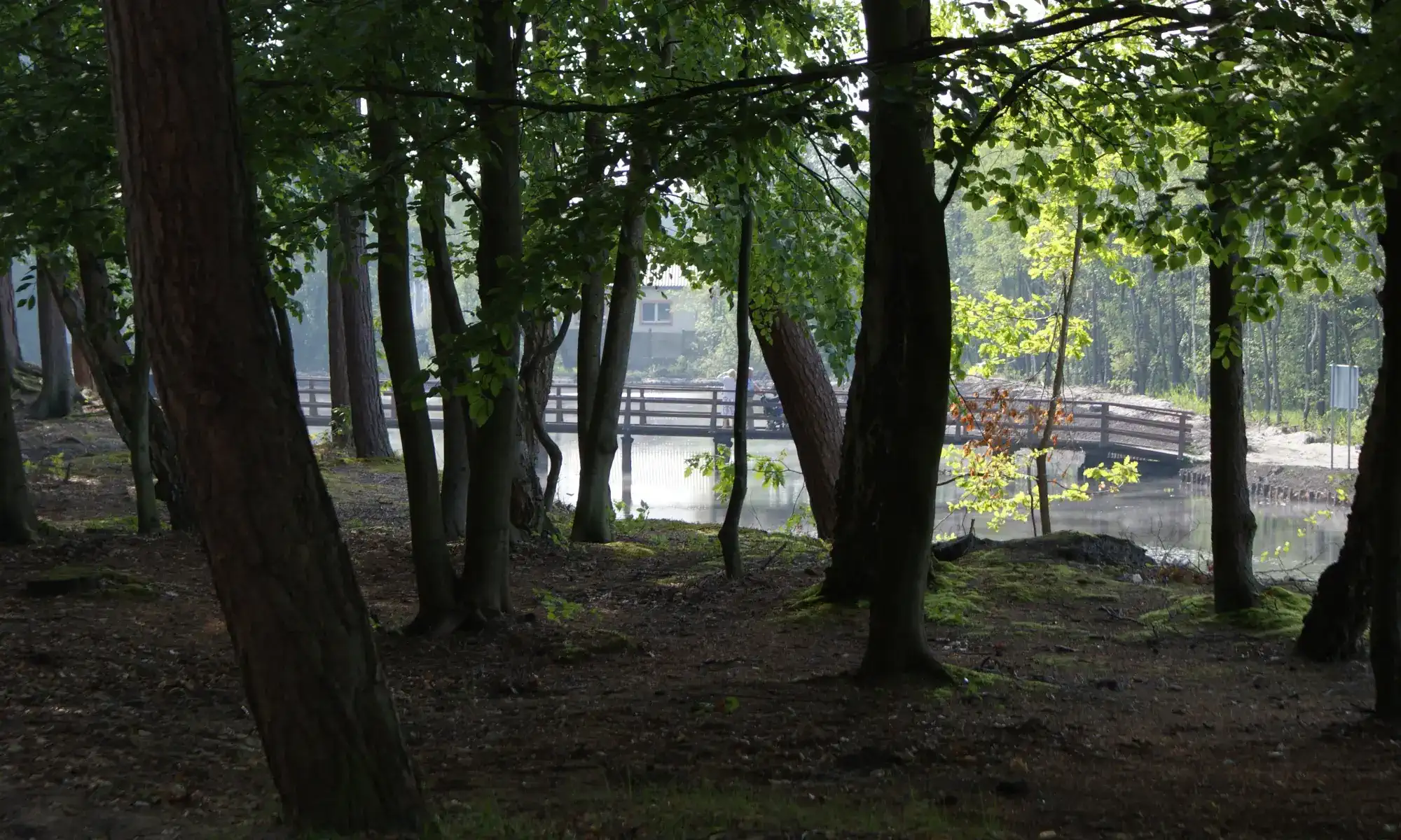 Łeba mostek nad Czarnym Stawkiem